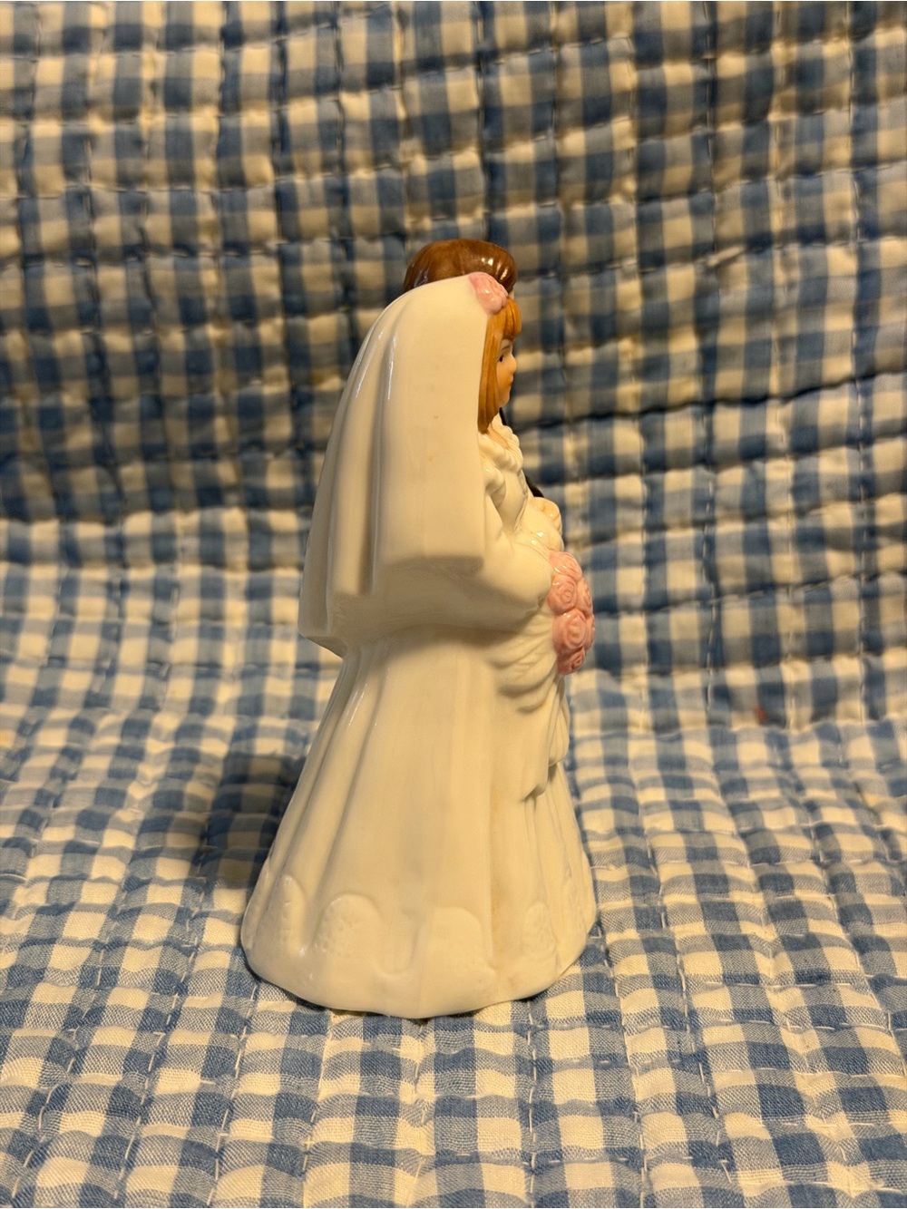 L.B. MFG Bride & Groom Wedding Cake Topper Figurine Ceramic 1990 MPN 1A - Picture 4 of 7
